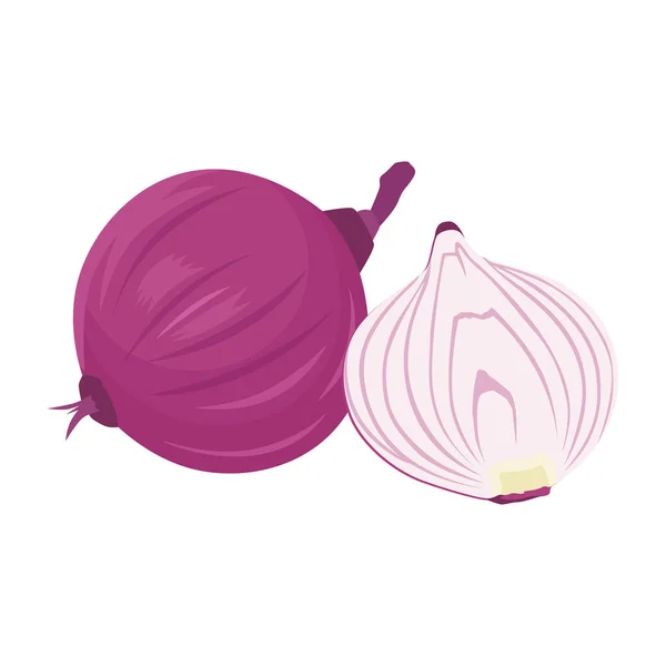 Vektor Datar Dari Onion Terisolasi Pada Latar Belakang Putih Ikon - Stok Vektor