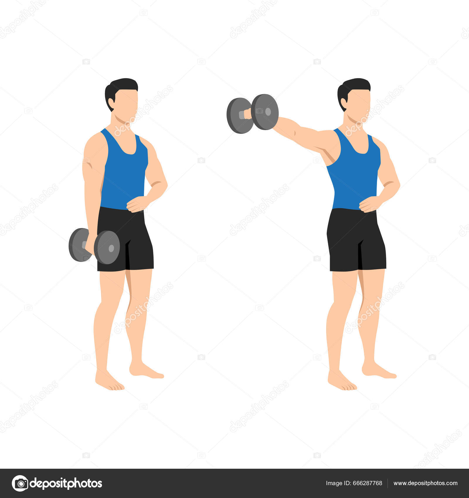 Lateral Raises Con Mancuernas Elevacion Frontal Vuelo Lateral