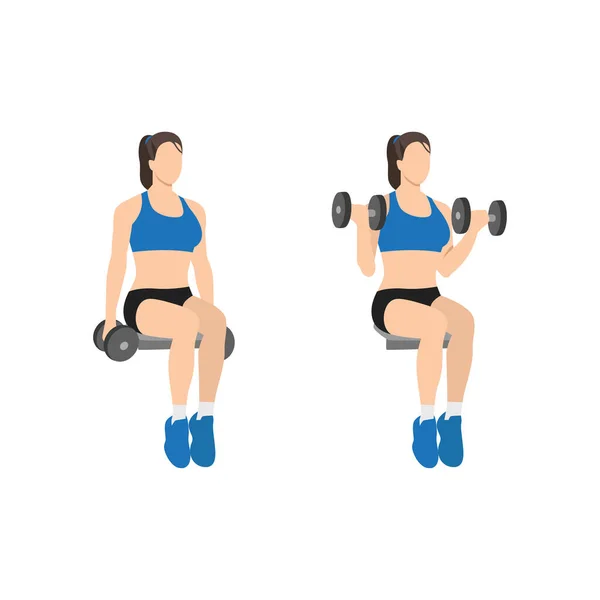 Γυναίκα Κάνει Καθιστή Άσκηση Μπούκλας Επίπεδη Διανυσματική Απεικόνιση Απομονωμένη Λευκό — Διανυσματικό Αρχείο
