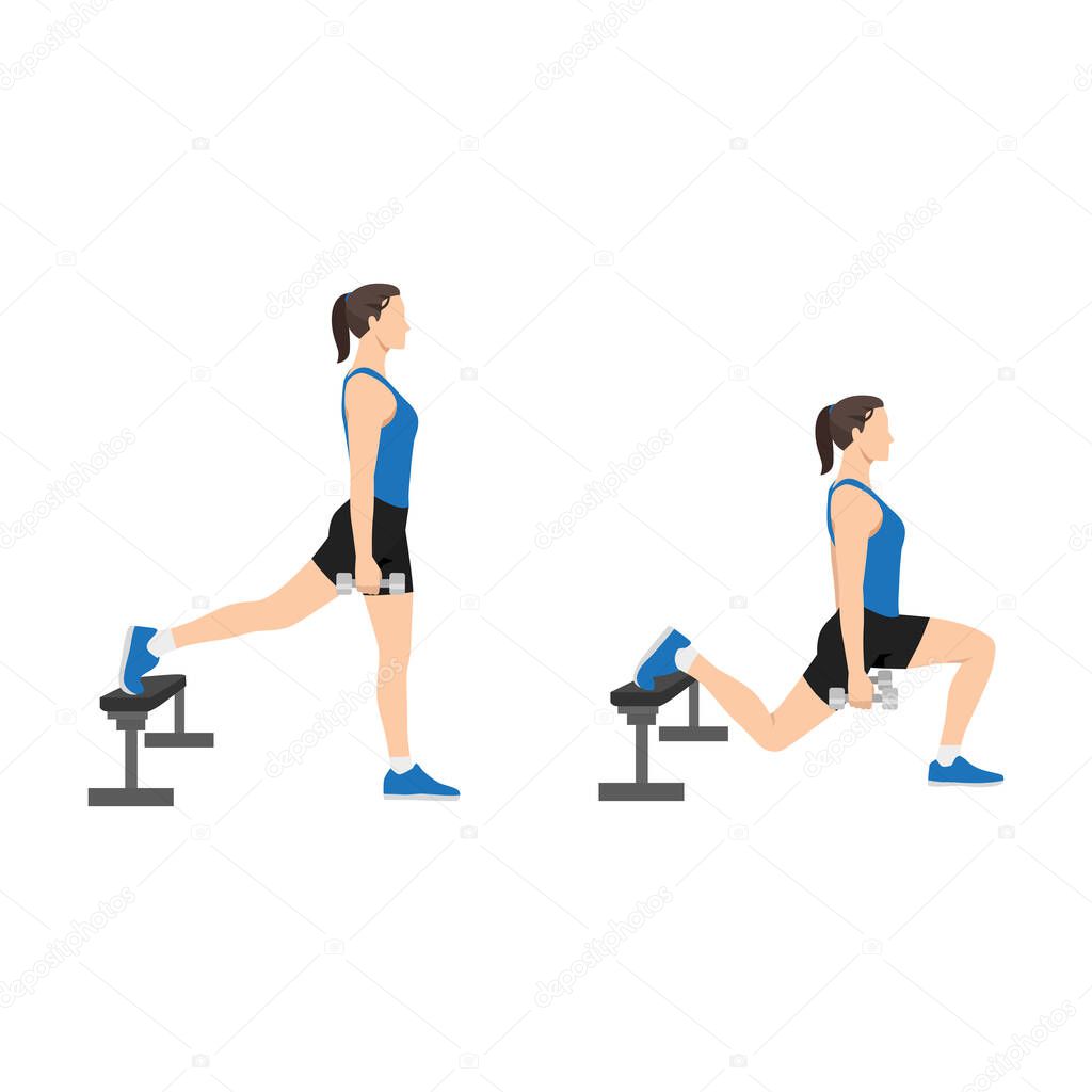 Mujer Haciendo Ejercicio Sentadillas Divididas Búlgaras