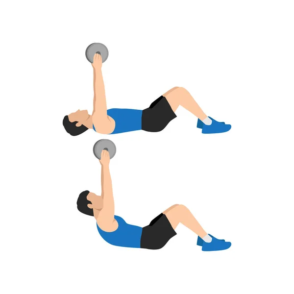 男人做抵抗 体重增加的肌肉运动 白色背景上孤立的平面矢量图解 锻炼字符集 — 图库矢量图片