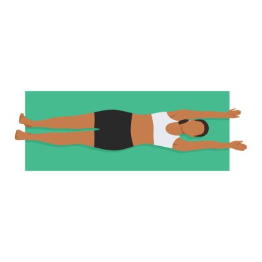 Pawanmuktasana rüzgârını serbest bırakan kadın poz egzersizi yapıyor. Düz vektör çizimi beyaz arkaplanda izole edildi