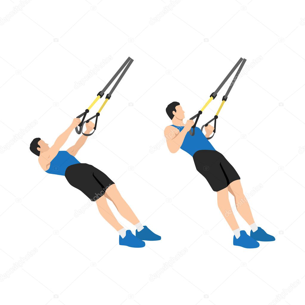 Vector illustration of Man Doing Trx Suspension 668164530