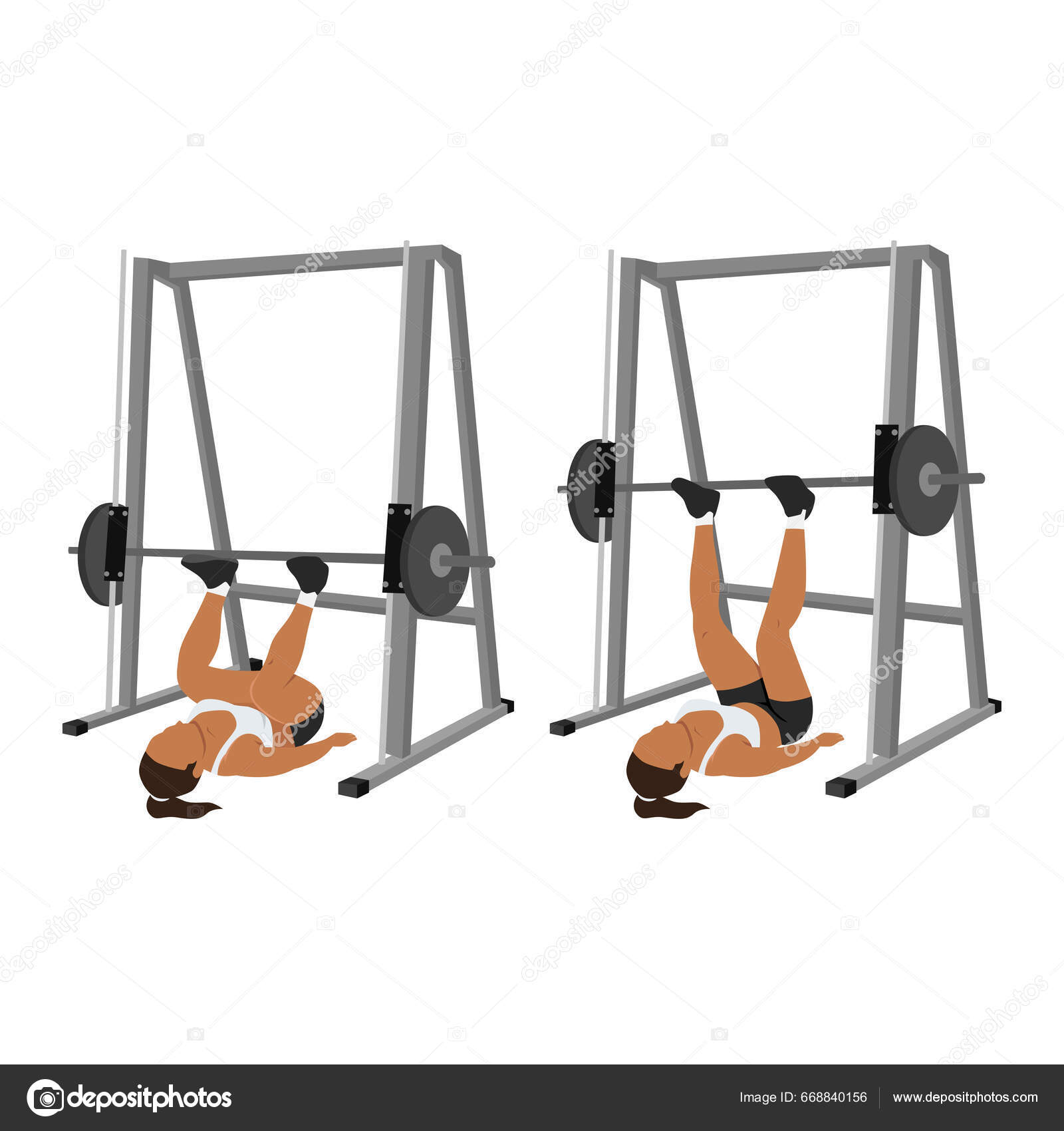 Seated bench leg pull ins flat knee ups Royalty Free Vector