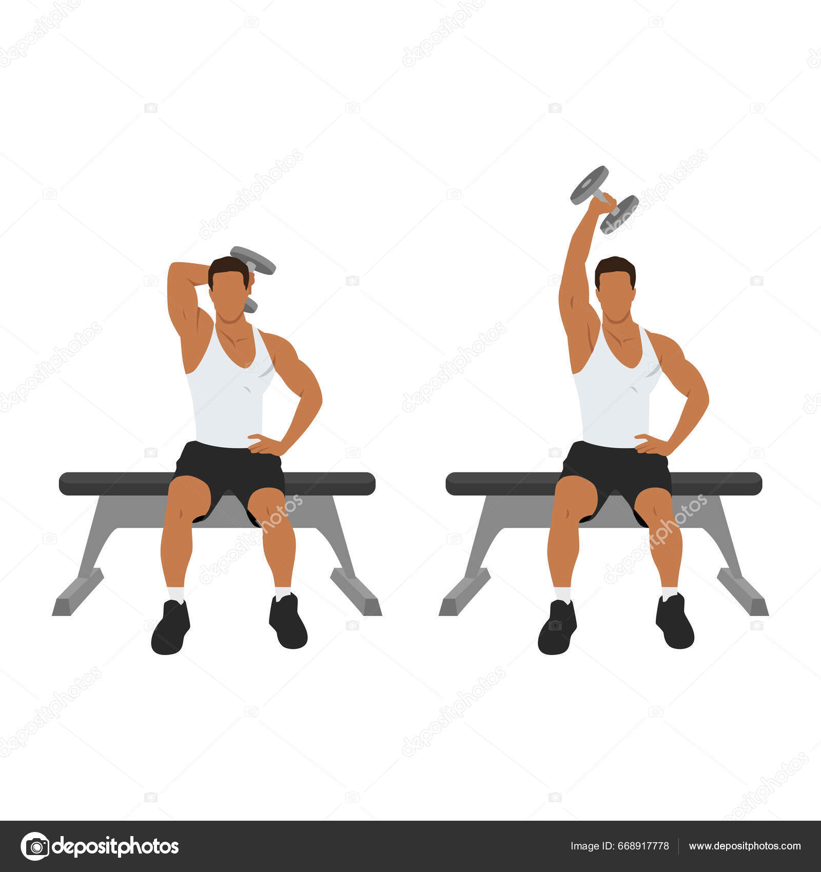 Extensión Ejercicios De Triceps Con Mancuernas Nombres Rutina Para