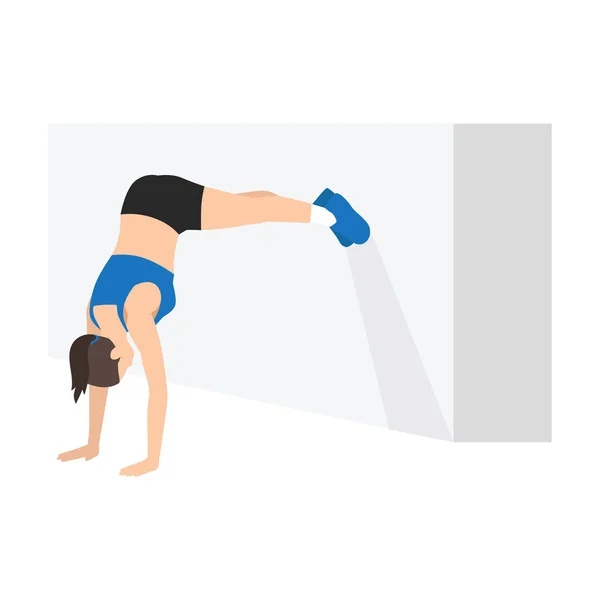 Femme Faisant Ultime Exercice Brochet Illustration Vectorielle Plate Isolée Sur — Image vectorielle