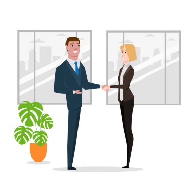 Beyaz arka planda izole edilmiş iş adamları el sıkışıyor. İş adamları bir anlaşmaya vardılar ve anlaşmayı tokalaşarak tamamladılar. Pankart veya bilgi grafikleri için şablon.