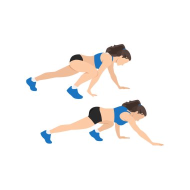 Ayı Emekleme Egzersizi. Sağlıklı bir kadınla tanışma adımı. Antrenman konum kılavuzu hakkında resim.