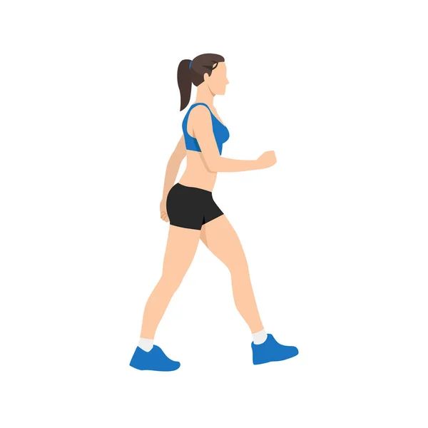 Ilustración Conceptual Diseño Gráfico Vectorial Una Mujer Caminando Para Entrenamiento — Vector de stock