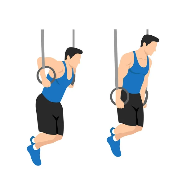 Exercice Plongeon Anneau Gymnastique Illustration Vectorielle Plate Isolée Sur Fond — Image vectorielle