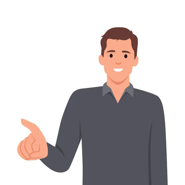 Standing Business Man Pointing Index Finger Viewer Want You Gesture — Stock Vector