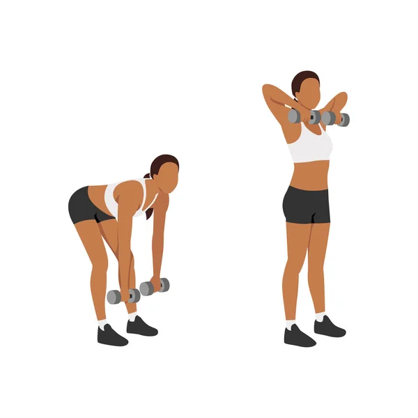 Γυναίκα Που Κάνει Άσκηση Όρθια Θέση Επίπεδη Διανυσματική Απεικόνιση Απομονωμένη — Διανυσματικό Αρχείο