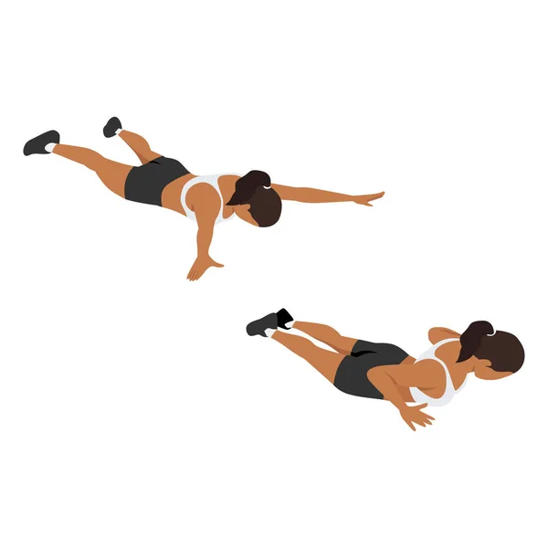Femme Faisant Exercice Traction Cobra Lat Illustration Vectorielle Plate Isolée — Image vectorielle