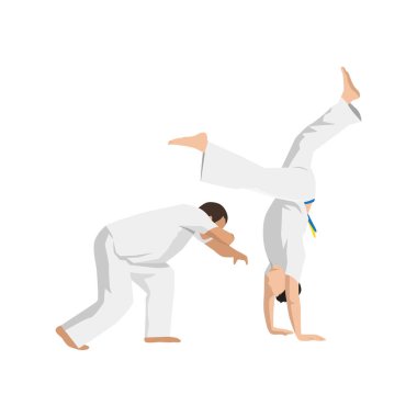 Capoeira 'da savaşan insanlar. Brezilya dövüş sanatları. Dövüş sporu.