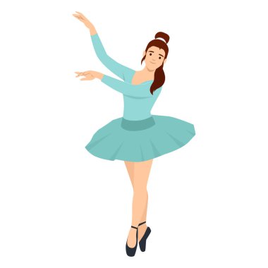 Zarif Bale Gösterisi. Düz vektör çizimi beyaz arkaplanda izole edildi