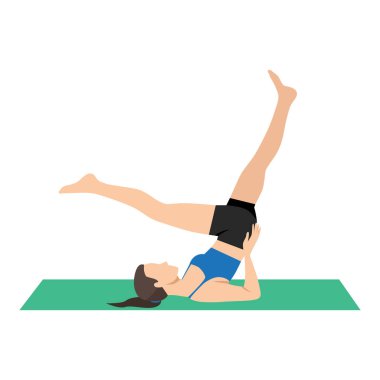 Omuz Duruşu Bacak Varyasyonu. Düz vektör çizimi beyaz arkaplanda izole edildi