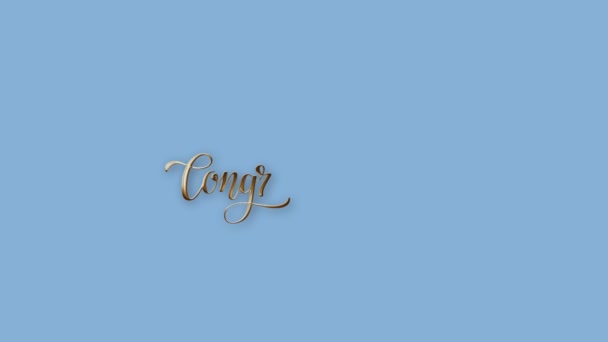 Animation Congratulations Calligraphy Animation Graduation Flying Cap Background You Can — Stock Video