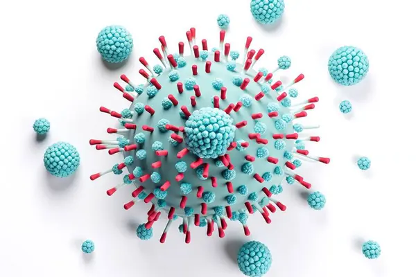 Viral infection. Covid-19 virus on white background. 3d rendering