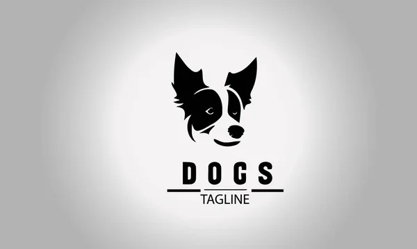Köpek Düz Vektör Logosu Tasarımı 
