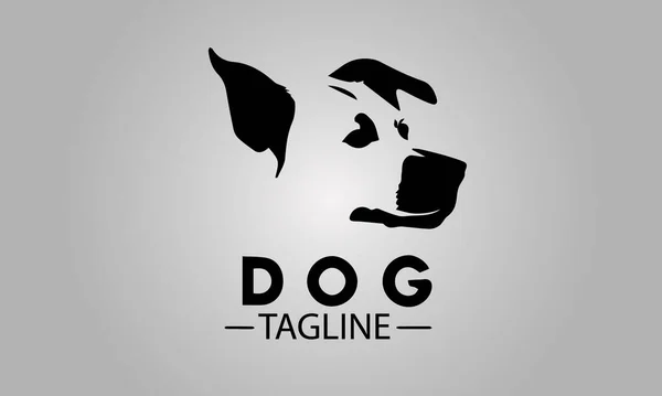 siluet köpek vektör logosu tasarımı 