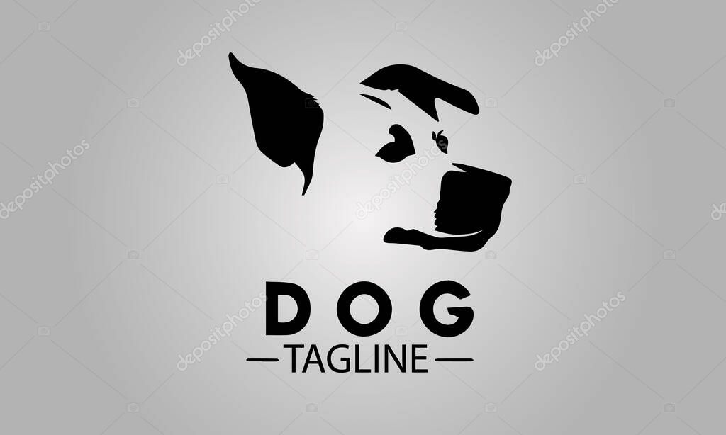 Silhouette dog vector logo design