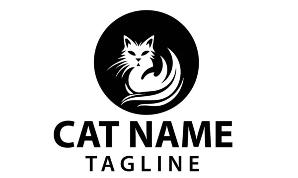 kedi logosu vektör şablonu tasarım çizimi 