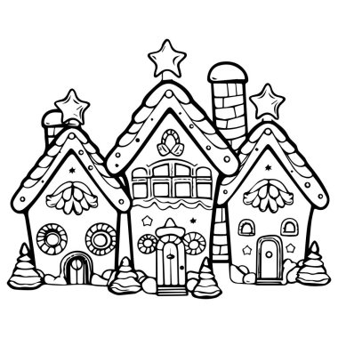 Yılbaşı evinin vektör illüstrasyonu