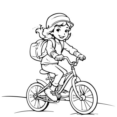 Sevimli kız binicilik bisiklet