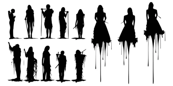 Farklı kostümler içindeki insanların vektörleri