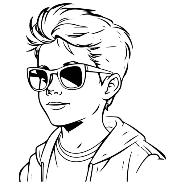 Hipster Mann Mit Sonnenbrille Und Schwarzem Shirt — Stockfoto