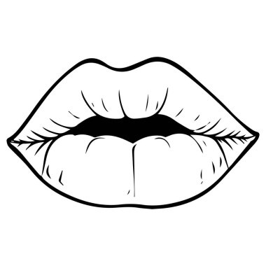 pop art lips çizgi film vektör illüstrasyon grafik tasarımı
