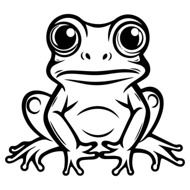 Beyaz arkaplanda kurbağa karikatürü