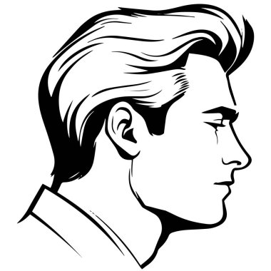 Sakallı vektör adam. profil.