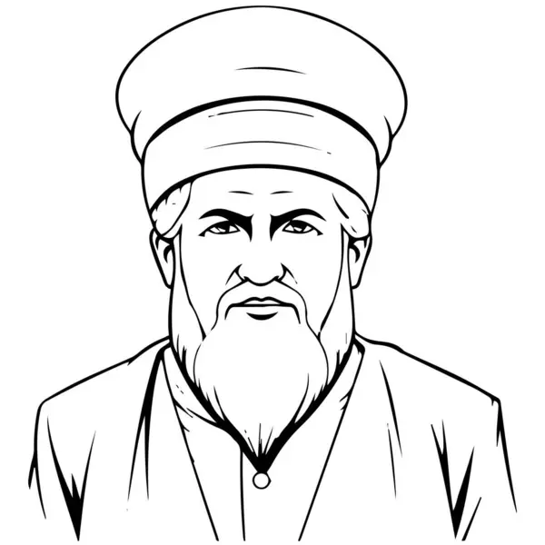 거룩한 Quran와 무슬림 종교적인 남자의 — 스톡 벡터