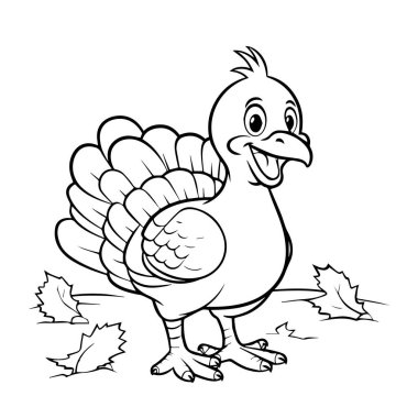 Şükran Günü için hindi çizgi filminin boyama sayfası