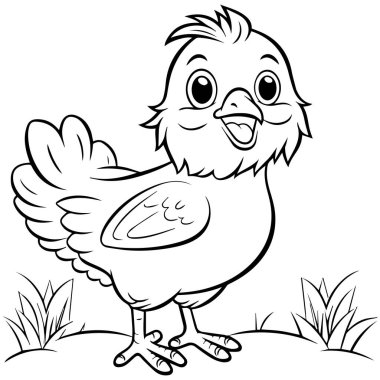 çizgi film sevimli horoz boyama sayfası