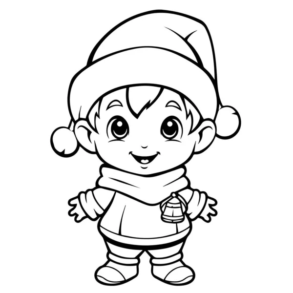 Karikatür çiziminin vektör çizimi. Noel kıyafetleri içinde yakışıklı bir erkek bebek.