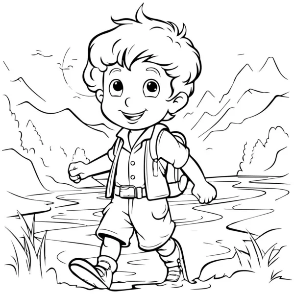 Doğada yürüyen çocuk