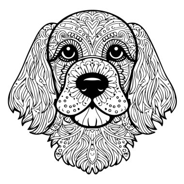 vektör el çizilmiş köpek kafası.