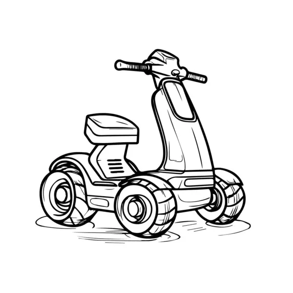 Scooter çizimi, vektör çizimi