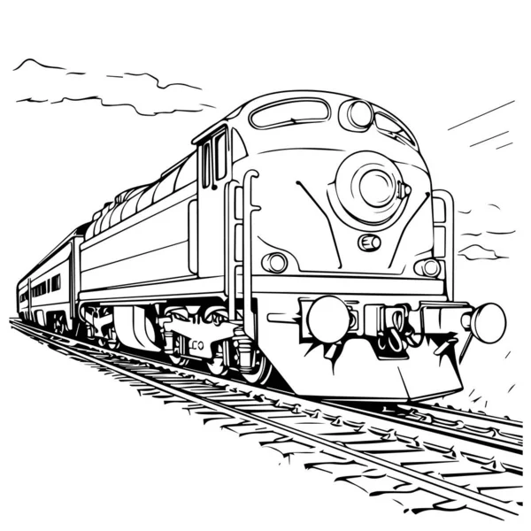 Eski bir buhar treninin vektör çizimi