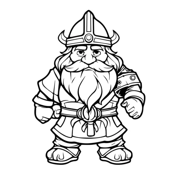 Sakallı ve kalkanlı Viking çizgi film karakteri