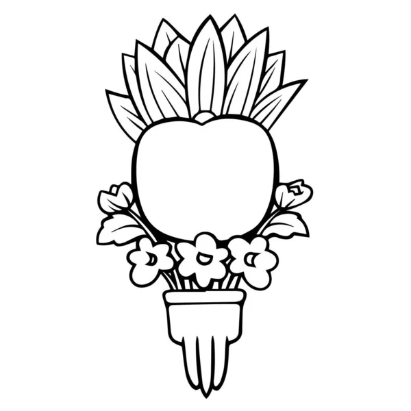 saksı dizaynında izole çiçekler