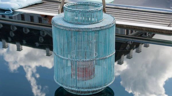 Blue Lantern Table — Stock Photo, Image
