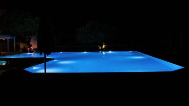 night in the pool