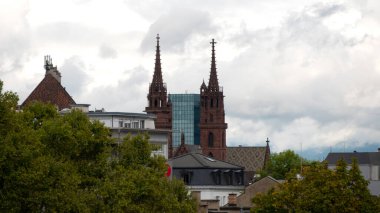 Basel şehrinin tepesinden manzara