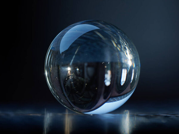 crystal ball on dark background