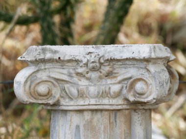 Mermer süslemeli antik sütun