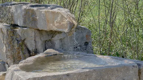Doğal bitki örtüsüyle çevrili, taşralı taştan bir havza.