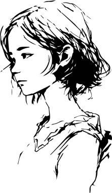 Zarif ve zarif, bir kadının zamansız güzelliğini yansıtıyor. Vektör illüstrasyonu